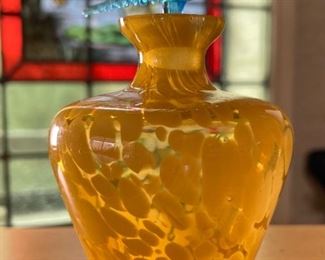 Cesar Palma Dragonfly Perfume Bottle Art Glass	5 x 3.5 x 3in	HxWxD
