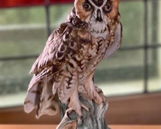 TAY Italy Porcelain Owl Sculpture Figure	10 inches high	
