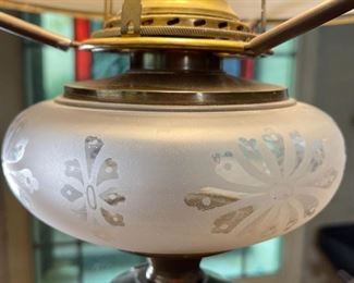 Antique Lithophane  Student Lamp	20x12.25in	HxWxD
