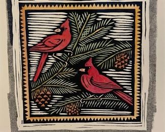 Cardinals J Meyer Art Block Print	Frame: 11 x 10.75in	
