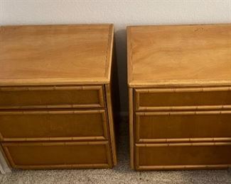 2pc Faux Bamboo 3 Drawer Nightstands PAIR	27 x 22.5 x 18.5in	HxWxD
