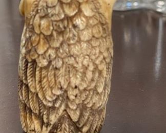 Owl Netsuke Carved Bone? Figurine	2x1x1in	

