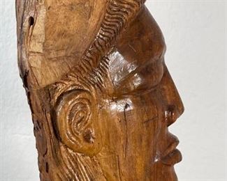F. Baird Walnut Carved Wood Figure	22x5.5x5.5in	HxWxD
