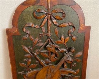 Antique Hand Carved Baroque Wood Panel	31x15x1in	HxWxD
