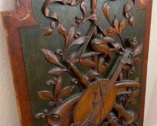 Antique Hand Carved Baroque Wood Panel	31x15x1in	HxWxD
