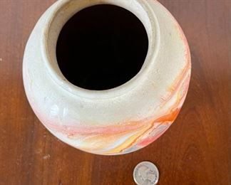 Vintage Nemadji Pottery Pot/Vase	7in H x 5.5in Diameter	
