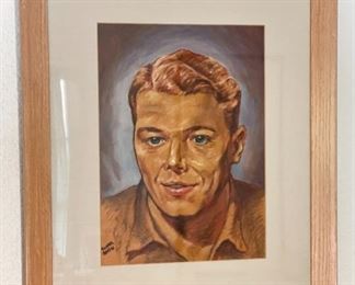 Original Art Pastel Portrait Clark Allen	Frame: 22 x 18.5	
