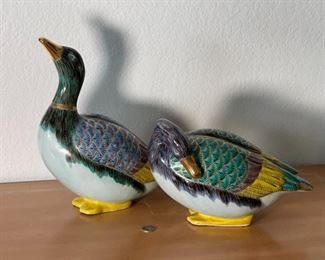 2pc Japanese Porcelain Ducks PAIR	13 x 5.5 x 10.5in	HxWxD

