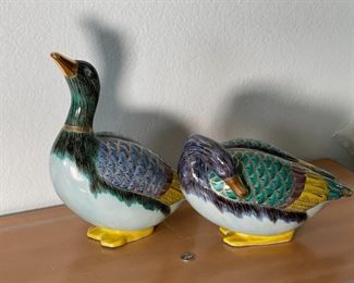 2pc Japanese Porcelain Ducks PAIR	13 x 5.5 x 10.5in	HxWxD
