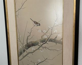 Japanese Bird on a Branch Print	Frame: 51x25.5in	HxWxD
