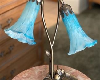 Pond Lily Table Lamp Brass Blue GLass	16 x 12 x 9in	

