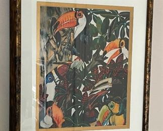 Singed Art Toucans Candace Lee Framed Print	Frame: 15 x 12in	
