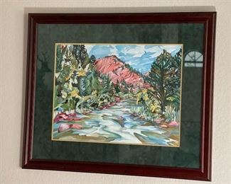 Signed Art Giclée Gateway Park Mary Harnett Litho Print Framed	Frame: 24.5 x 29.5	
