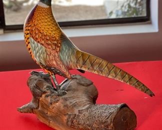 Ken Michaelsen Ring-Neck Pheasant Carved Wood Sculpture	15 x 6 x 16in	
