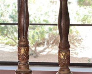 2pc Rustic Chinese Candle Stands	31.5 inches high	
