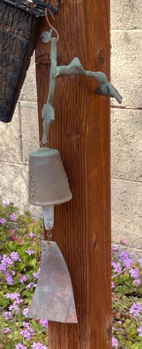 Bronze Hummingbird WindChime Bell	3 inch bell 18 inch hang	
