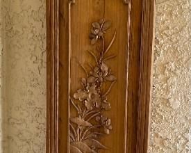 Carved Chinese Wood Panel 50.25 x 12.25 x 2.5 HxWxD