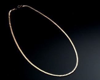 14k Gold Italy S Link Necklace  	16in Long 	
