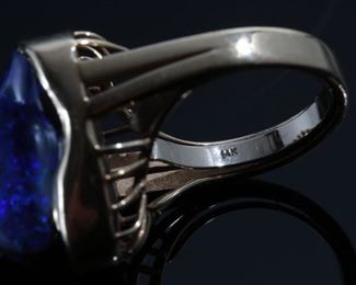 14k Gold & Midnight Opal Custom Design Ring 	Size: 7<BR>Centerpiece: 22x19.5mm	
