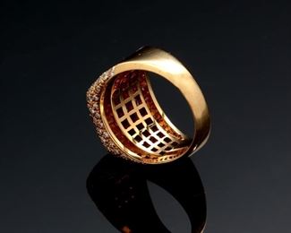 18k Gold Ruby & Diamond Ring Ross Simons	Size: 7.5 14mm W	
