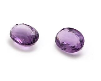 2pc Blue Kunzite Loose Gemstone lot Oval Cut Stone Purple		
