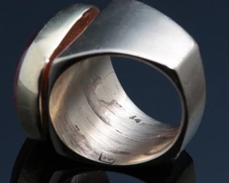 14k Gold Strawberry Topaz Ring Gusterman Silversmiths 	Size: 7  Center Stone: 21.5x15mm	
