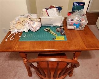 Sewing Table and Supplies 