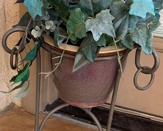 Potted Silk on Stand