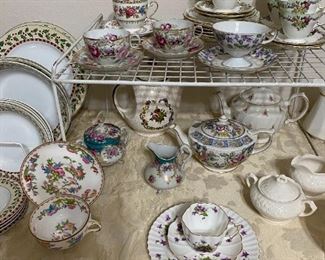 Bone china tea cups and saucer sets   Foley china and others