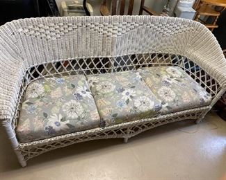 Beautiful White Wicker Couch
