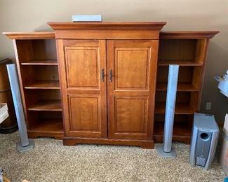 Entertainment Center with Sony 46 Vega TV, JVC DVD Player, and JVC Speakers