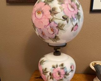 Grand Floral Hurricane Lamp
