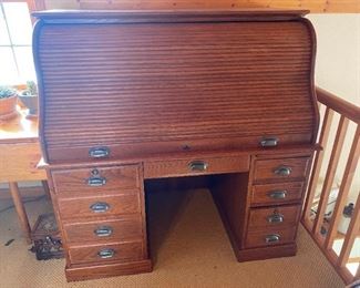 Roll Top Wooden Desk