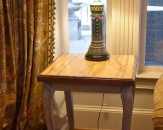Porcelain table lamp and end-table / side table 