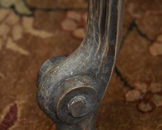 Cabriole foot on side table leg (detail)