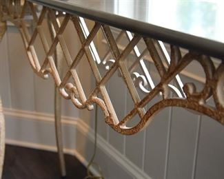 Iron and Marble console table (detail)