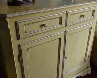 Painted two drawers and two doors storage cabinet 