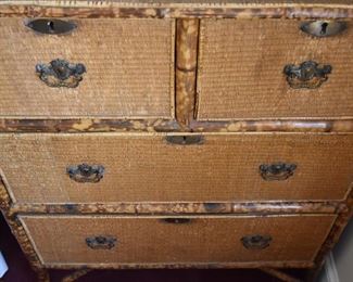 Fabulous Bamboo and Rattan Chest of Drawers