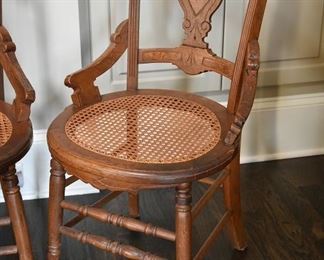 Antique wicker seat chair 