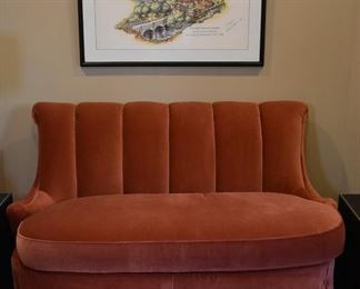 sofa with tufted back and velvet 