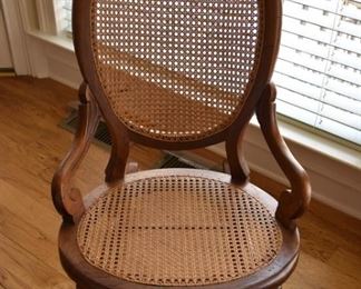 Antique Victorian wicker rocking chair 