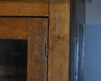 Rustic Oak glass front cabinet (detail)