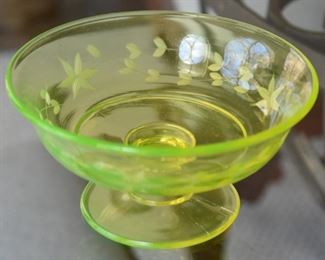 glass bowl, green