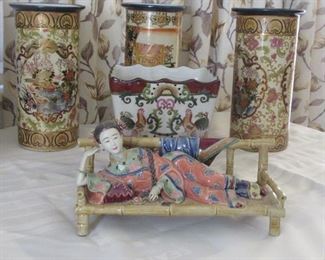 Vases and Asian Figurine