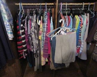 New never worn to almost new outfits, tops, pants and skirts mostly Allison & Daly Petite Medium tops and 12P to 14P pants, shorts, and capris.  Winter & Summer outfits. Petite Women don't miss this opportunity to have beautiful clothes in your closet.