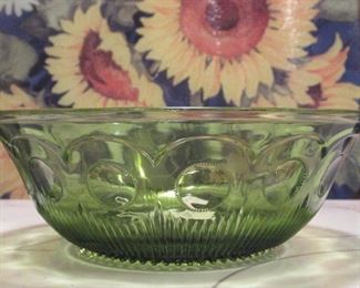 Forest Green Vintage Glass Bowl