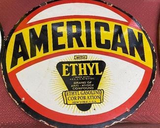 American with Ethyl Porcelain Sign