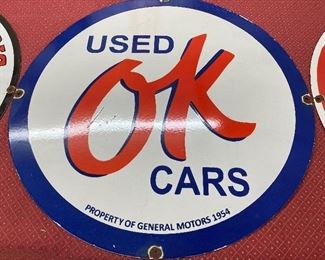 Porcelain OK Used Cars Sign