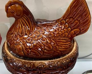 Large Hull Pottery Hen on Nest