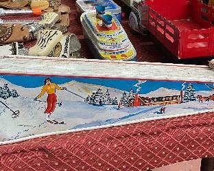 Vintage Tin Lithograph Ski Toy